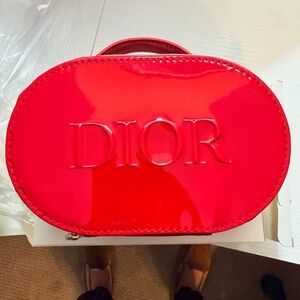 Dior Glossy Red Cosmetic Bag NWB